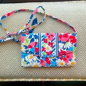 Vera Bradley envelope style purse with shoulder strap and floral